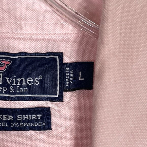 Vineyard Vines Mens Button Down Shirt Size L Pink Long Sleeve Slim Fit Tucker - Picture 7 of 9